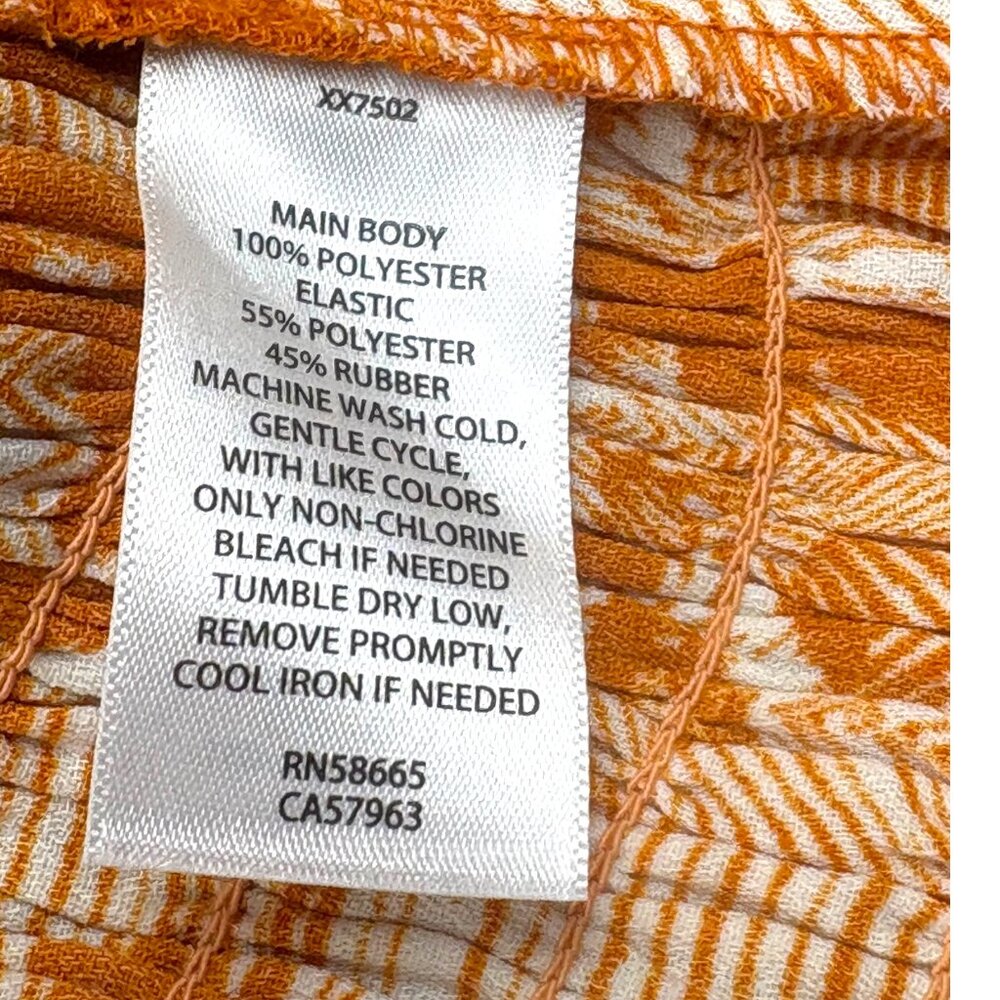 NORDSTROM OPEN EDIT Orange Floral Off Shoulder Smocked Square Neck Top Small‎ - Picture 6 of 9